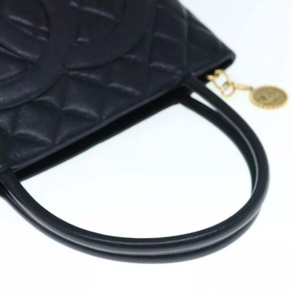 CHANEL Tote Bag Caviar Skin Standard Black CC Auth - Picture 8 of 16